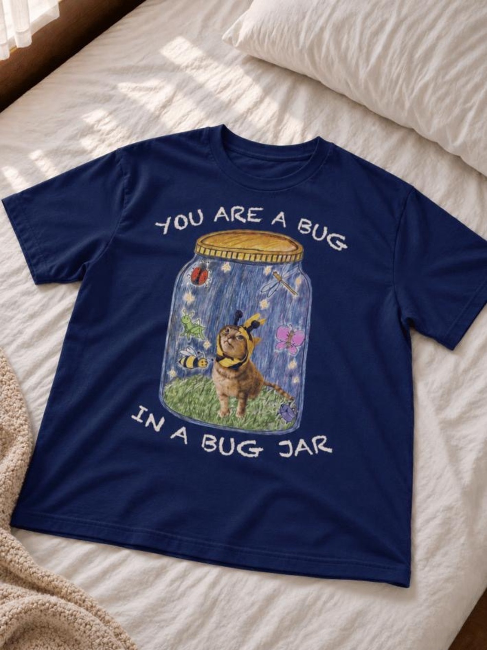 Gumbus Bug Jar T-Shirt, Cute Cat Graphic Tee